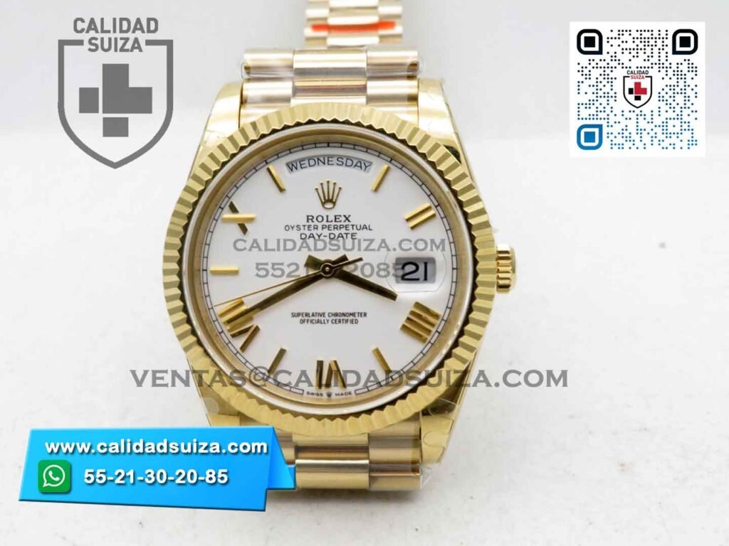 Rolex Day-Date Oro Amarillo 40mm Dial Blanco