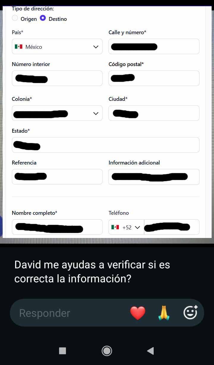 Evidencia del proceso de envío, foto 4